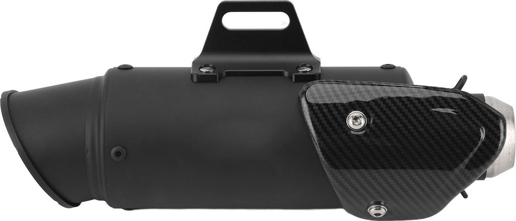 Motorrad-Auspuffrohr aus Edelstahl, gerade, Racing, für Motorräder mit 50-mm-Schnittstelle, Schwarz