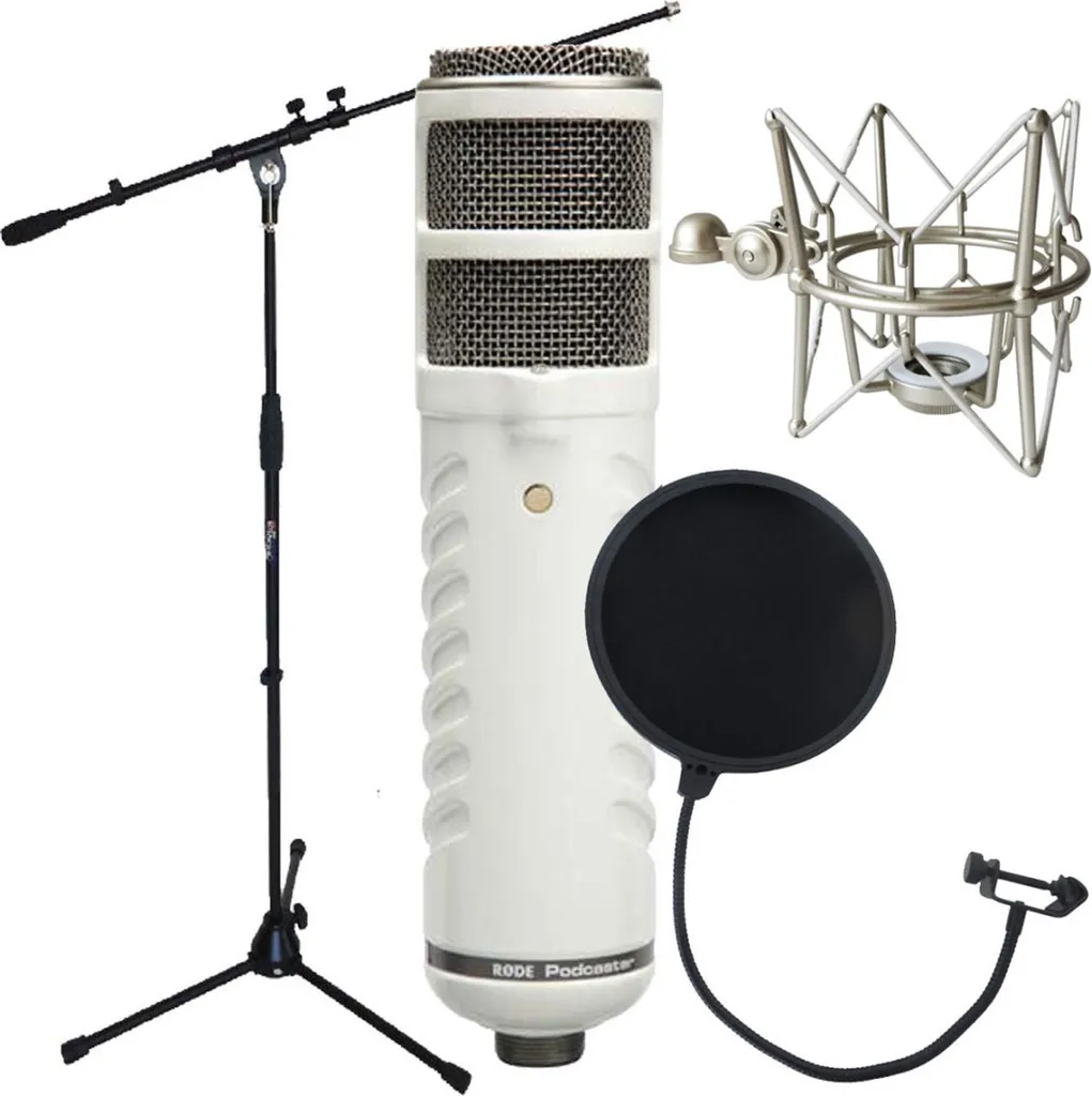 Rode Podcaster micro antibruit avec suspension et trépied stable