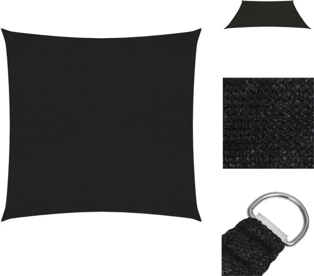 Tenda Vela vidaXL 2x2m HDPE Nero: L'Ombra Economica che Dura