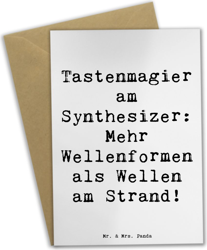 Mr. & Mrs. Panda Grußkarte Spruch Synthesizer Magie - Weiß - Geschenk, osterkarten, Instrument, elektronische Klänge, Lernen, Musiker, Musik, os...