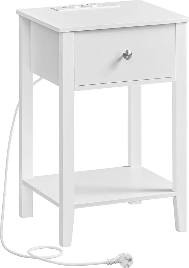 Table de chevet avec fonction de chargement et tiroir intégré Bois