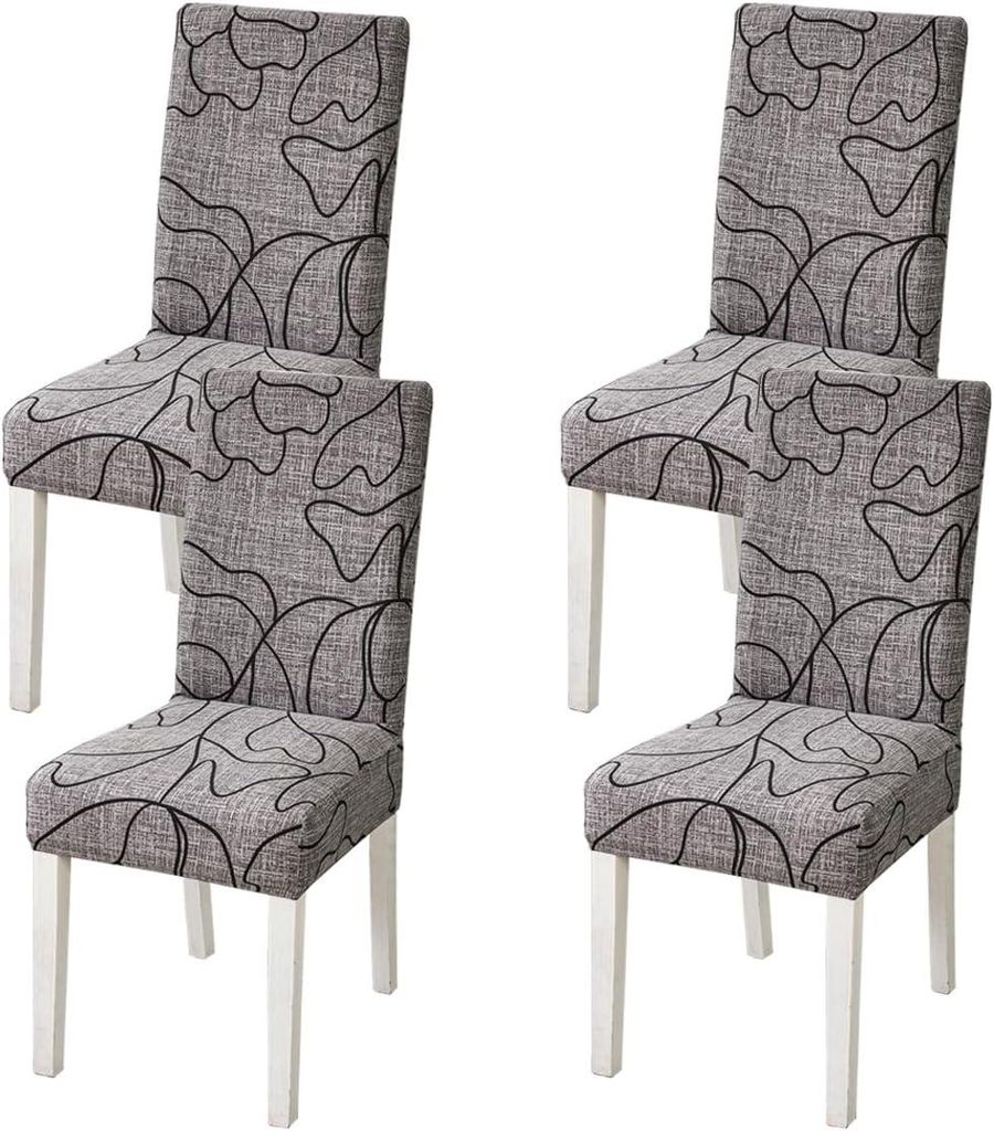 Stuhlhussen 4er Set Stuhlbezüge Stretch abnehmbar, waschbar, Esszimmerstuhl-Schutzsitz für Hotel Restaurant Küche Hochzeitsfeier