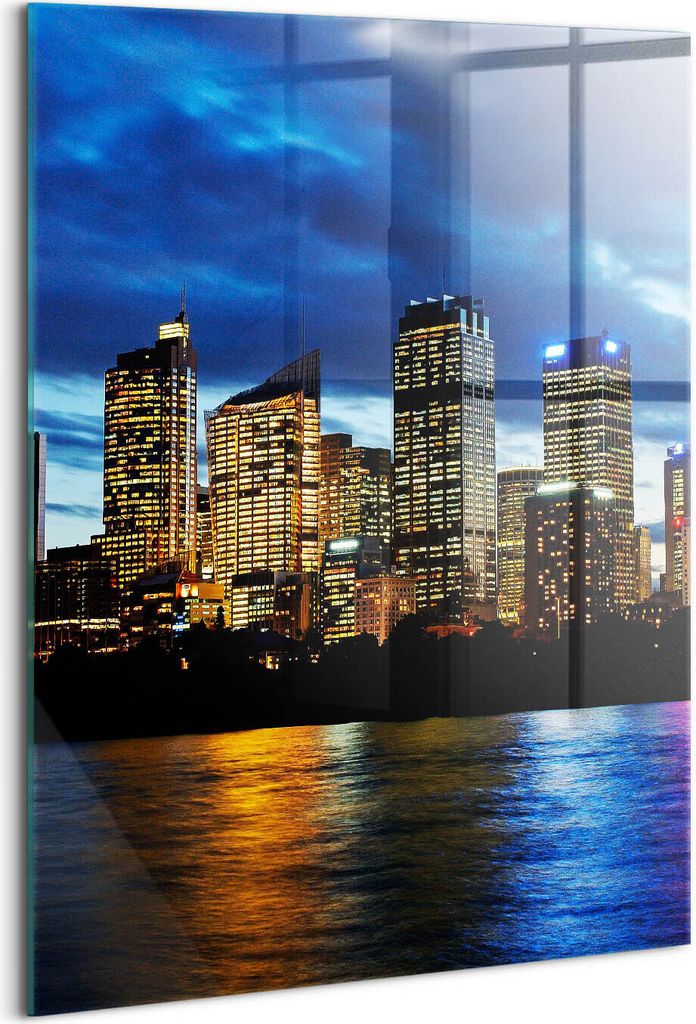 Designer Glasbild - Wandbild - Glas Bild - 70x100 cm - Abendspaziergang In Sydney