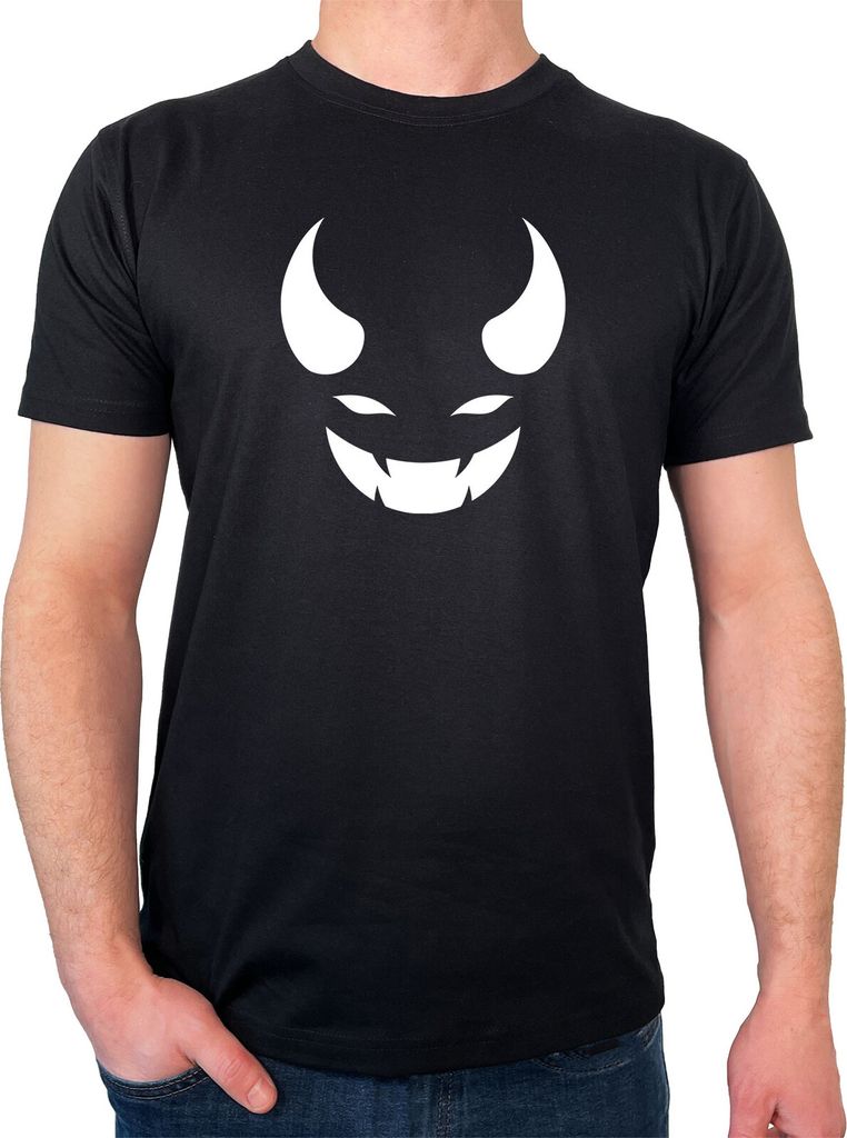 Huuraa Herren T-Shirt Teufel Devil XXL Black Bio Baumwolle Fairtrade Herrenshirt Geschenkidee