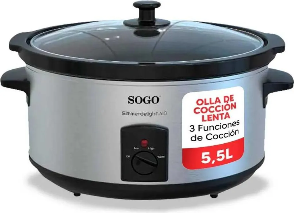 Mijoteuse Haute Capacité 5,5L Sogo avec Couvercle Verre et Base Pivot - 2