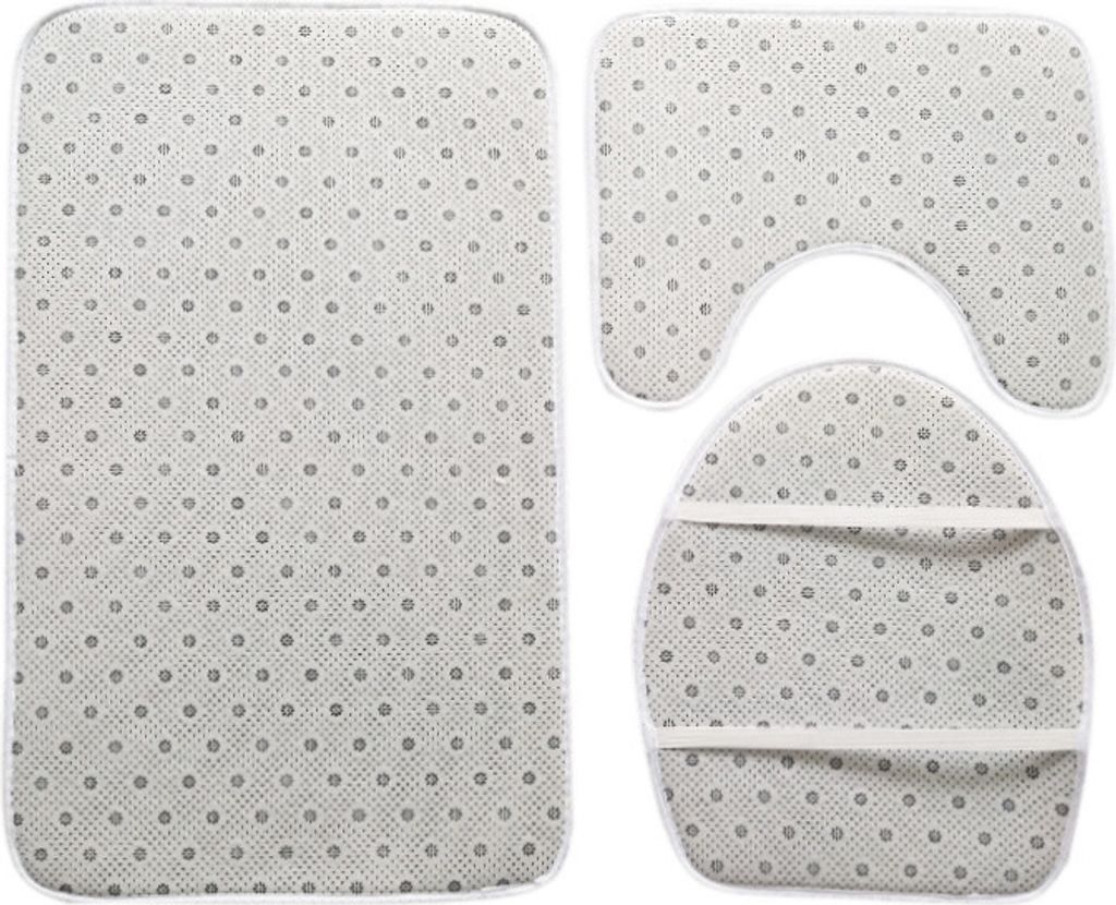 3 Teilig Badgarnitur Badezimmer Matte Set Dusch Badematte Produktbild 3