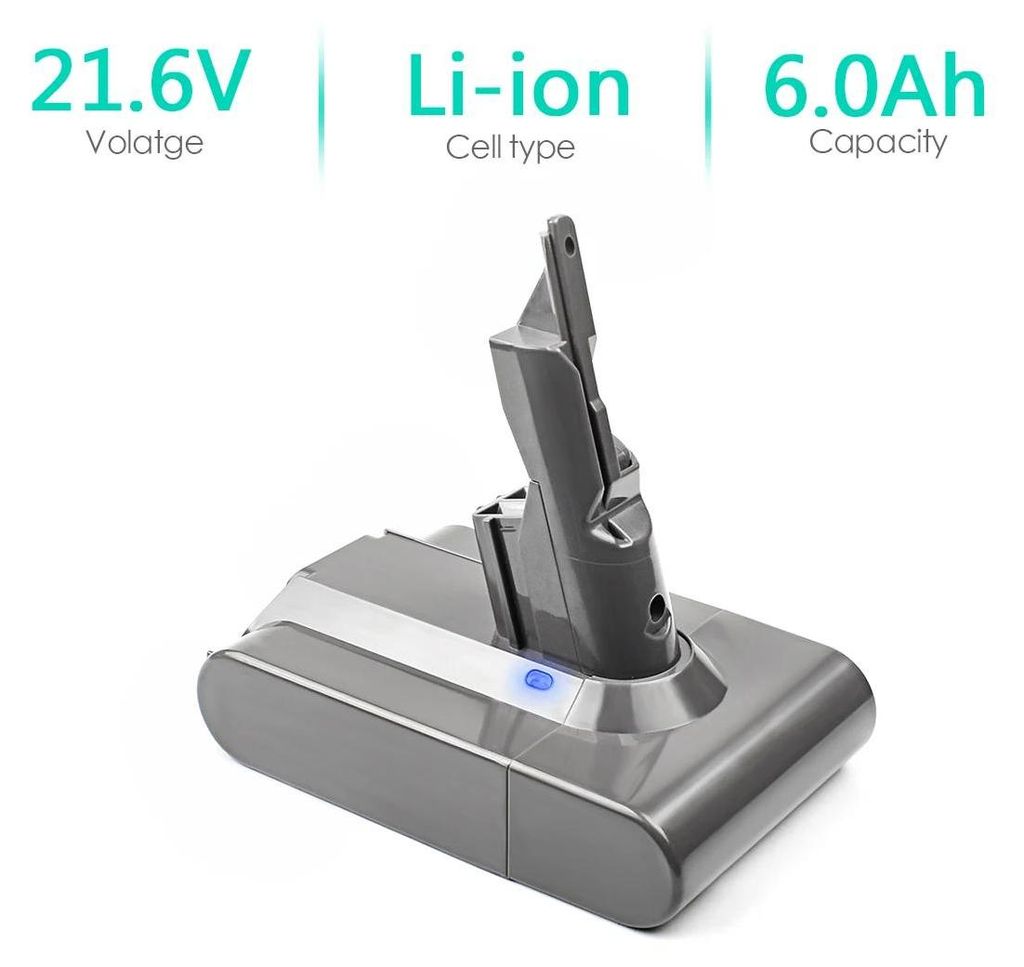 V7 Staubsauger Akku - Li-Ion Ersatzakku - 21,6V - 6000mAh Hochkapazität - Für kabellosen Handstaubsauger - Wiederaufladbar