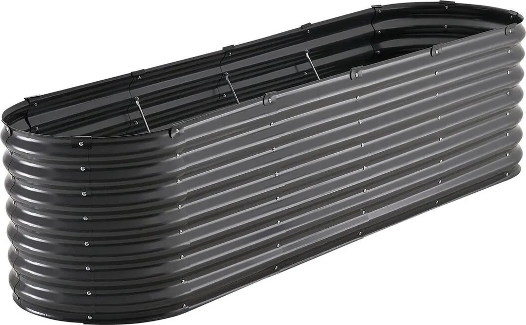 Jardinière de potager pour légumes et herbes en métal gris 2,4m