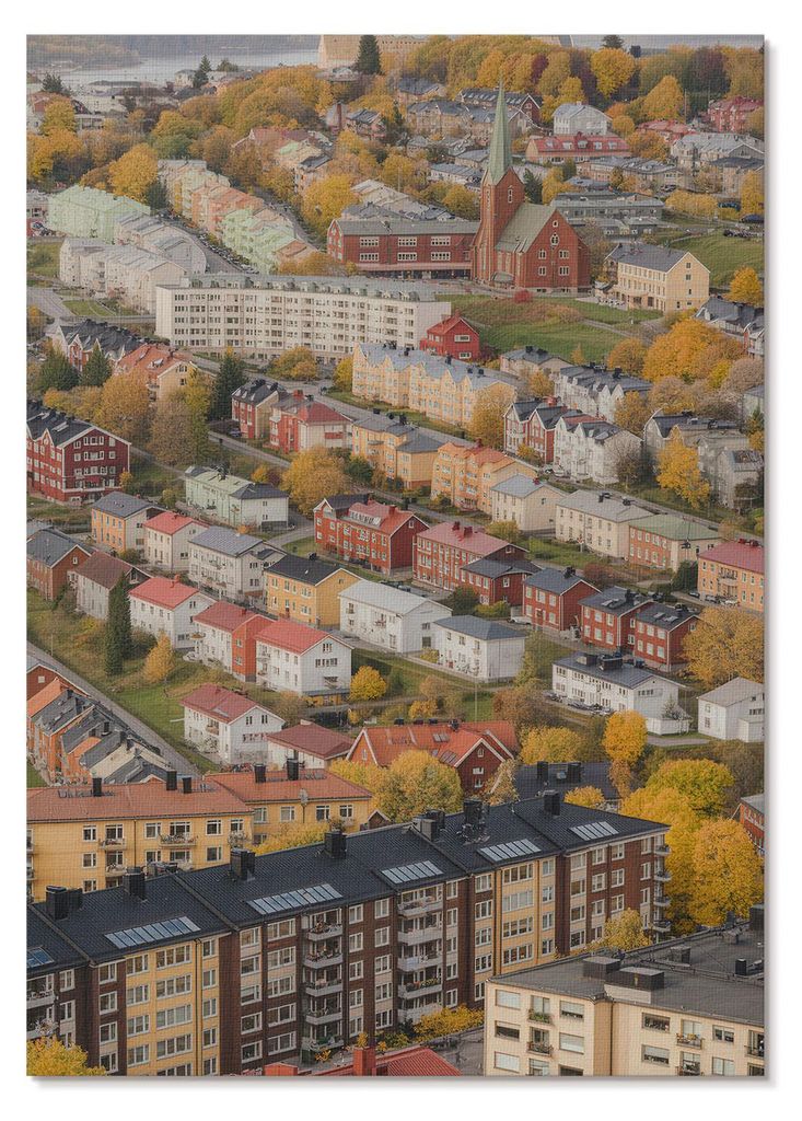 POSTER - 21x29 cm (A4) - NewStyle - Bunte Gebäude an gewundenen Straßen - Wandbild für Wohnzimmer Schlafzimmer & Flur, Modernes Poster Wanddeko,...
