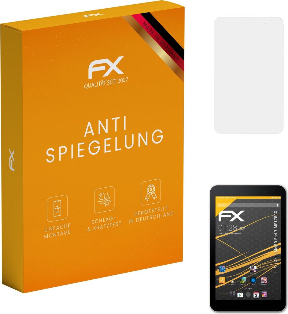 atFoliX FX-Antireflex 2x Schutzfolie kompatibel mit Asus MeMO Pad 7 (ME176CX) Displayfolie