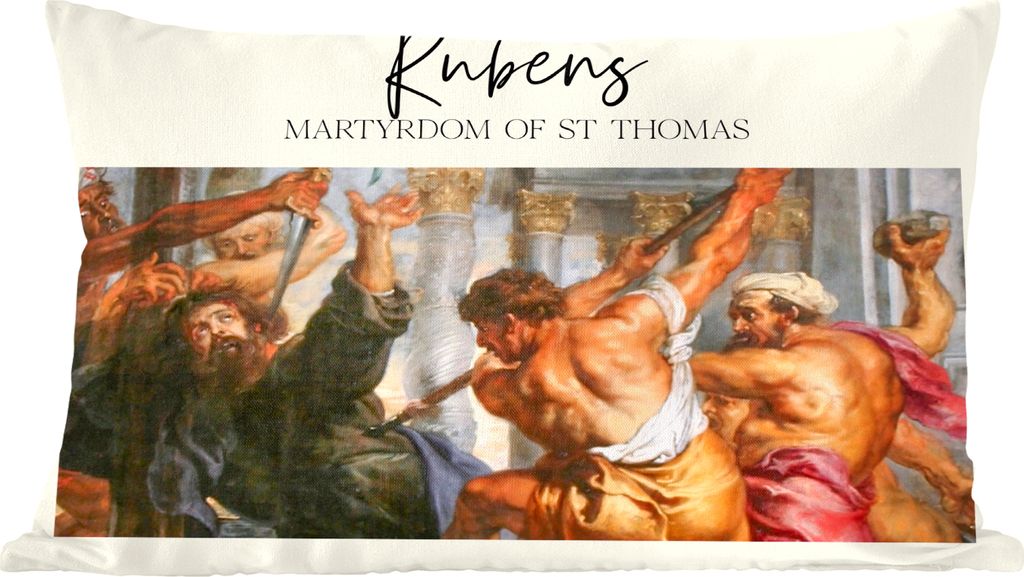 MuchoWow Zierkissen Sofakissen Wohnzimmer Dekokissen 60x40 cm Kunst - Rubens - Martyrium des Heiligen Thomas - Kopfkissen - Polster mit Foto