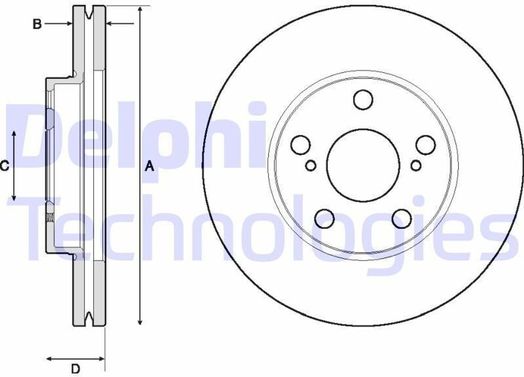 2x DELPHI Bremsscheibe BG4711C für TOYOTA AURIS (NZE18_ Produktbild 