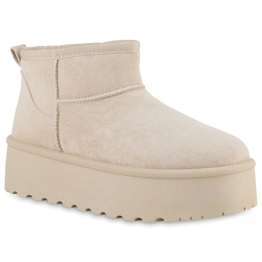 VAN HILL Damen Warm Gefütterte Winter Boots Bequeme Plateau Produktbild 