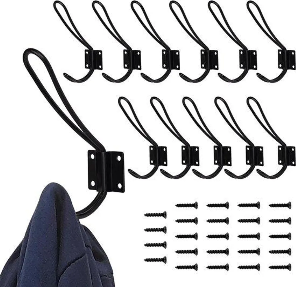 Porte-Serviettes Mural Noir à Visser - Idéal pour Chambre et Dressing