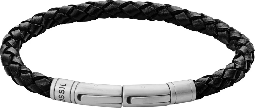 FOSSIL braccialetto Leather Bracelet Black nero