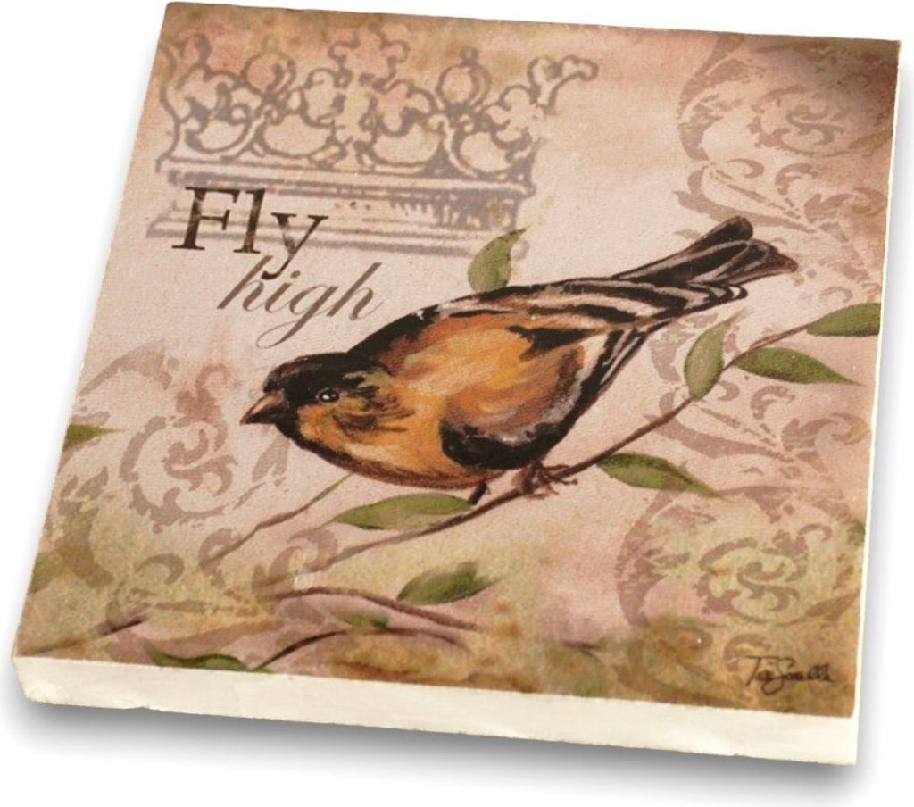 Untersetzer aus ECHTEM MAMOR für Glas Tasse, Fly High Bird - 405