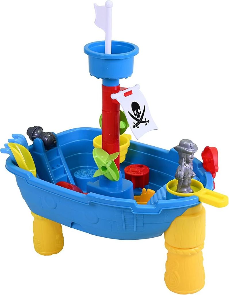 Boots-Sandkasten mit Wassertisch für Kinder ab 3 Jahren, 41,5x57x57 cm