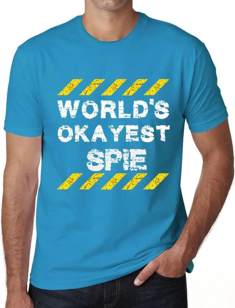 Herren Grafik T-Shirt Der beste Spion der Welt – Worlds Okayest Spie – Öko-Verantwortlich Vintage Jahrgang Kurzarm Lustige Druck Geburtstag Ge...