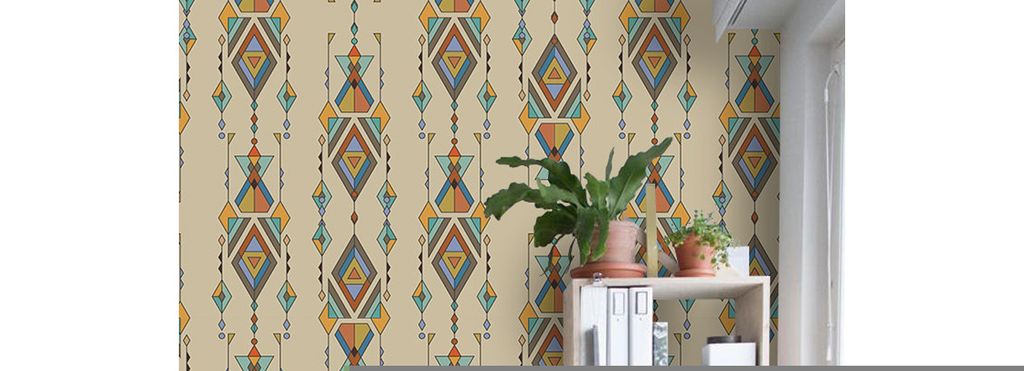 Coloray Fototapete 152x104 cm Latextapete Magicstick - Aztec mexikanischer Orangebrown.