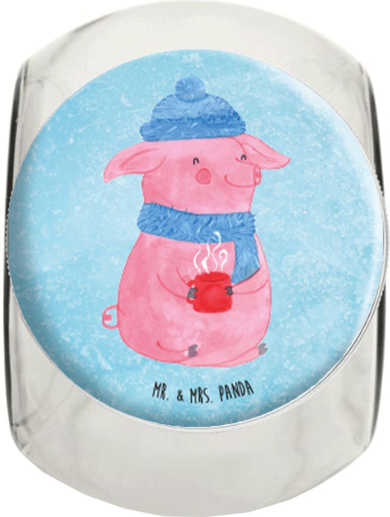 Mr. & Mrs. Panda Candyglas Schwein Glühwein L 870ml - Eisblau - Geschenk, Glasdose, Lebensmittelbehälter, Süßigkeitenglas, keksglas, Punsch, Vo...