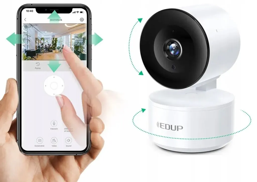 Caméra bébé WiFi EP-1296P15 vision nocturne et rotation 360°