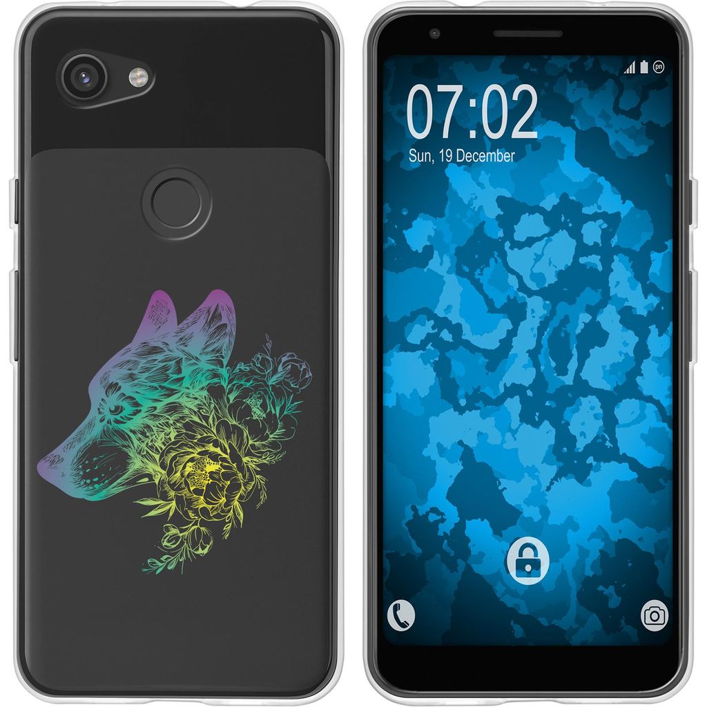 PhoneNatic Case kompatibel mit Google Pixel 3a XL Silikon-Hülle Floral Wolf M3-4