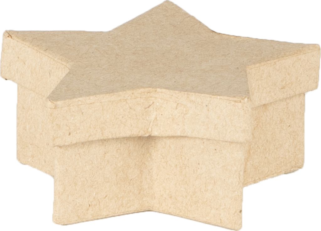 Décopatch 10x Braunes Pappmaché, kleine Sternenbox, 7x7x3 cm Kartonbraun BT085C