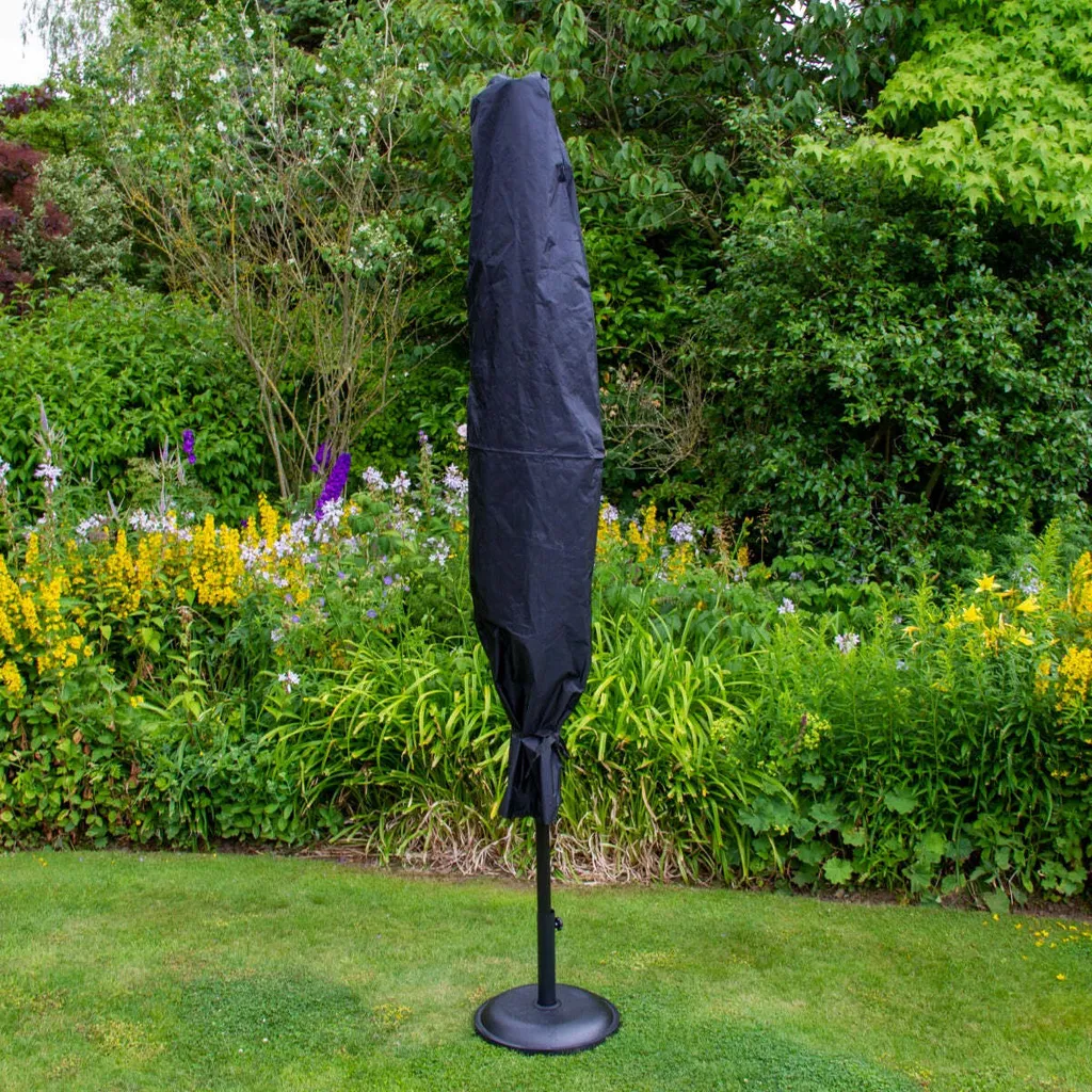 Parasol 2.7m Vert avec LED Intégrées et Fonction Bascule de Jardin