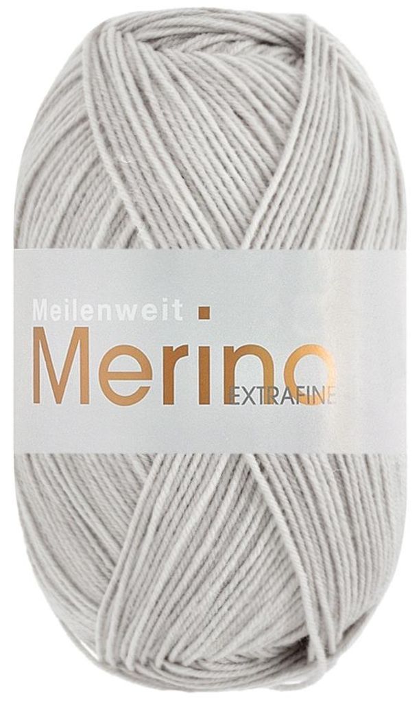 Lana Grossa MEILENWEIT 100 g MERINO EXTRAFINE weiche 4-fach Merino-Sockenwolle 420 m Farbe 2464 - Hellgrau