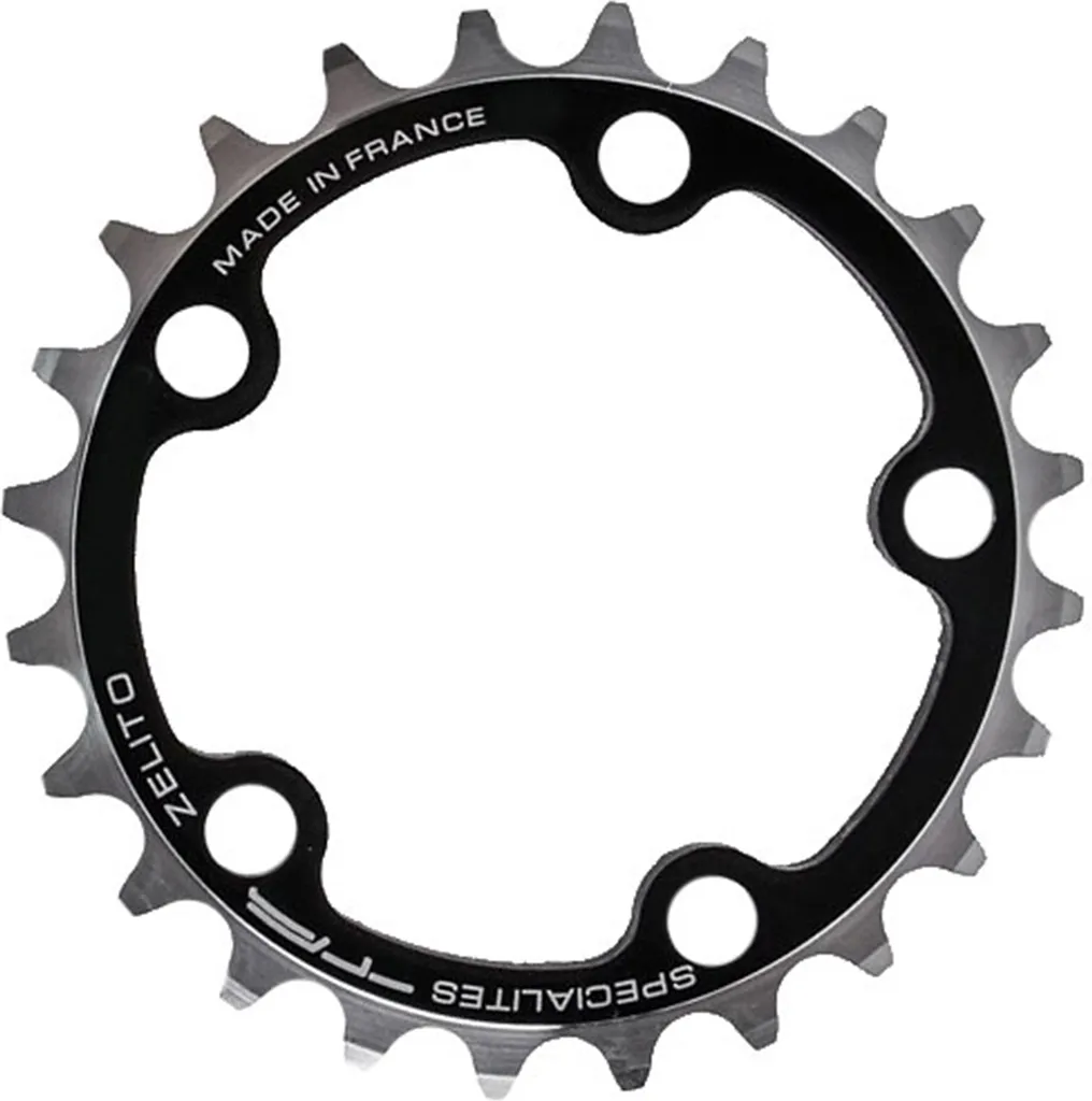 Plateau TA Zelito 24Z noir Ø74 intérieur 3-f pour pédalier de vélo VTT