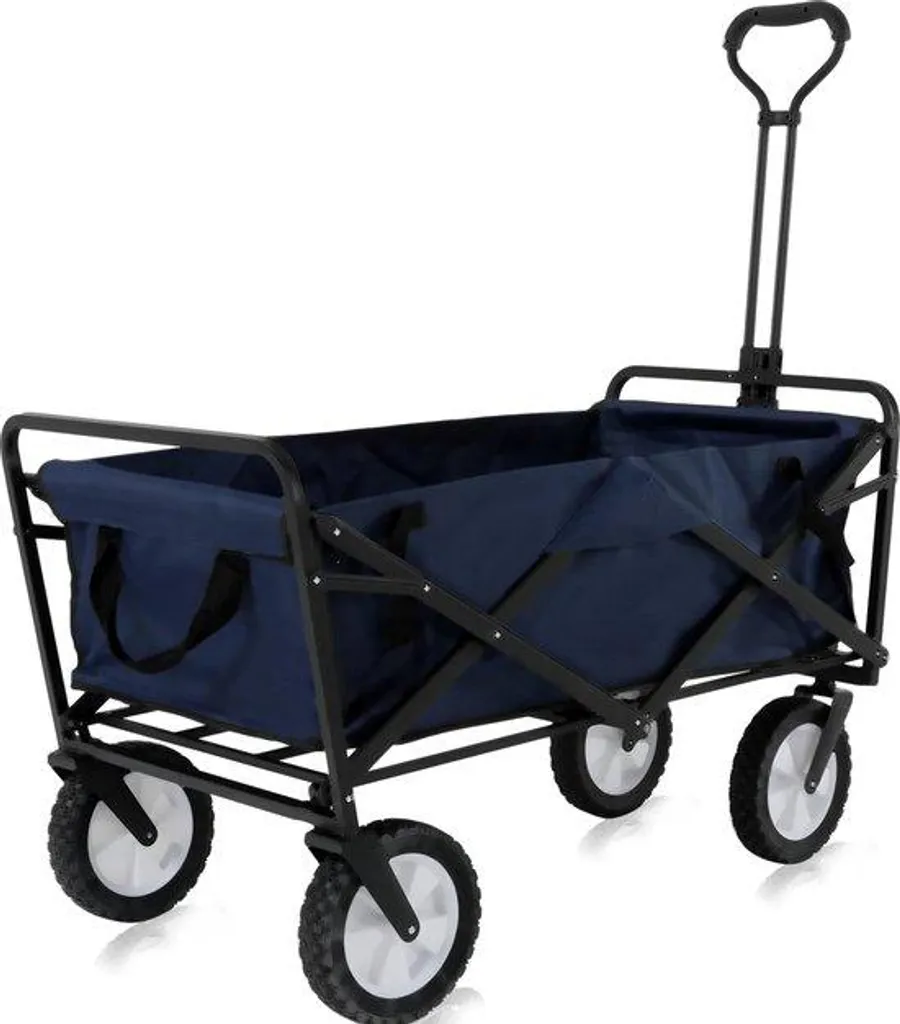 Chariot pliable tout terrain avec accoudoirs articulés et roues larges