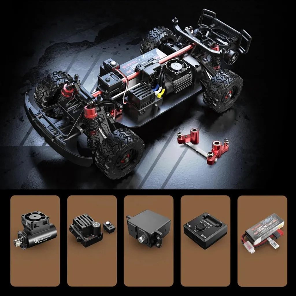 Voiture RC pour Course Extérieure - Modèle 1:14 Stable et Rapide Rouge - 3