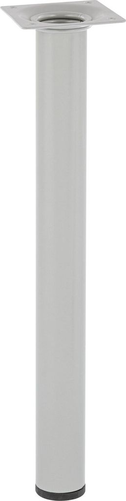 WAGNER Möbelbein CLASSIC RETRO - Ø 30 x 300 mm, Anschraubplatte 60 x 60 mm, Innengewinde Ø 10 mm, Aluminium-Optik - 12123001