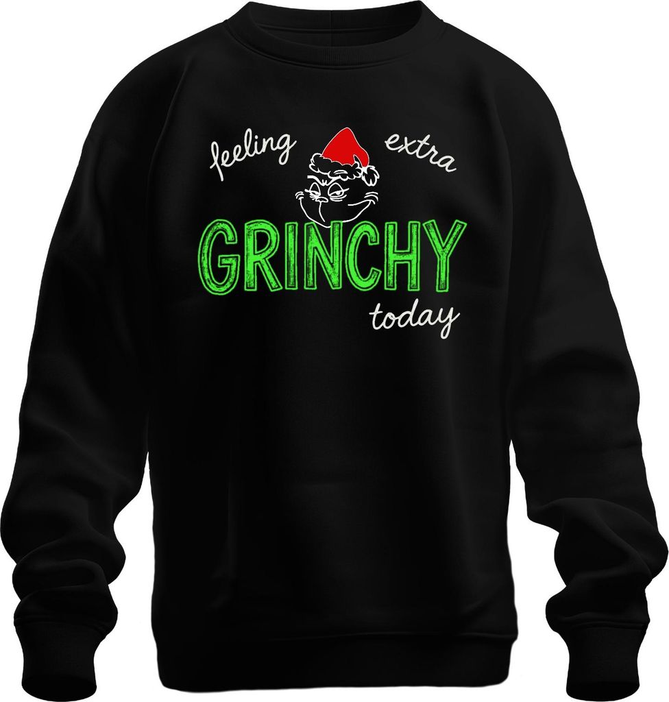 feeling extra GRINCHY today Weihnachten Grinch lustig sarkastisch Uni Sweatshirt Pullover, Schwarz, 3XL