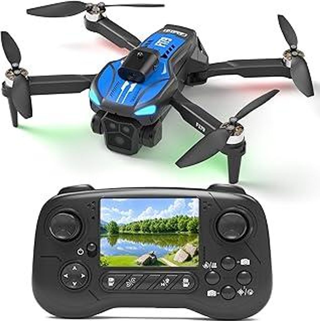 F179 Drohne mit 1080P Kamera und 2,8 LCD Bildschirm, Bürstenlosen Motoren, Hindernisvermeidung, WiFi-FPV, 3D-Flip, Elektrischem 90°-Objektiv, Fa...