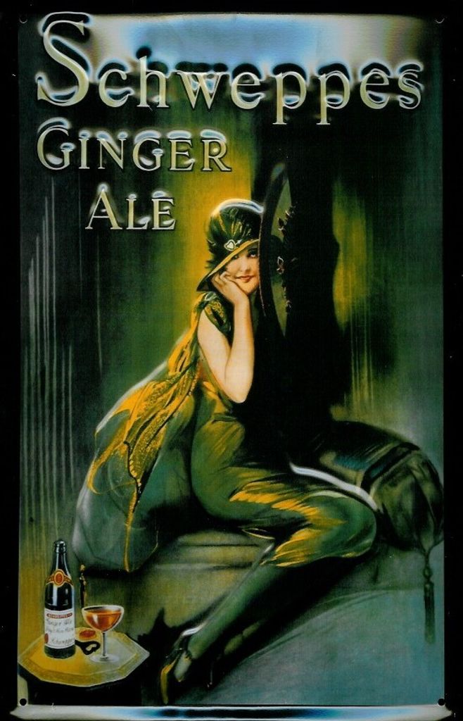 Blechschild Schweppes Ginger Ale nostalgisches Schild Produktbild 