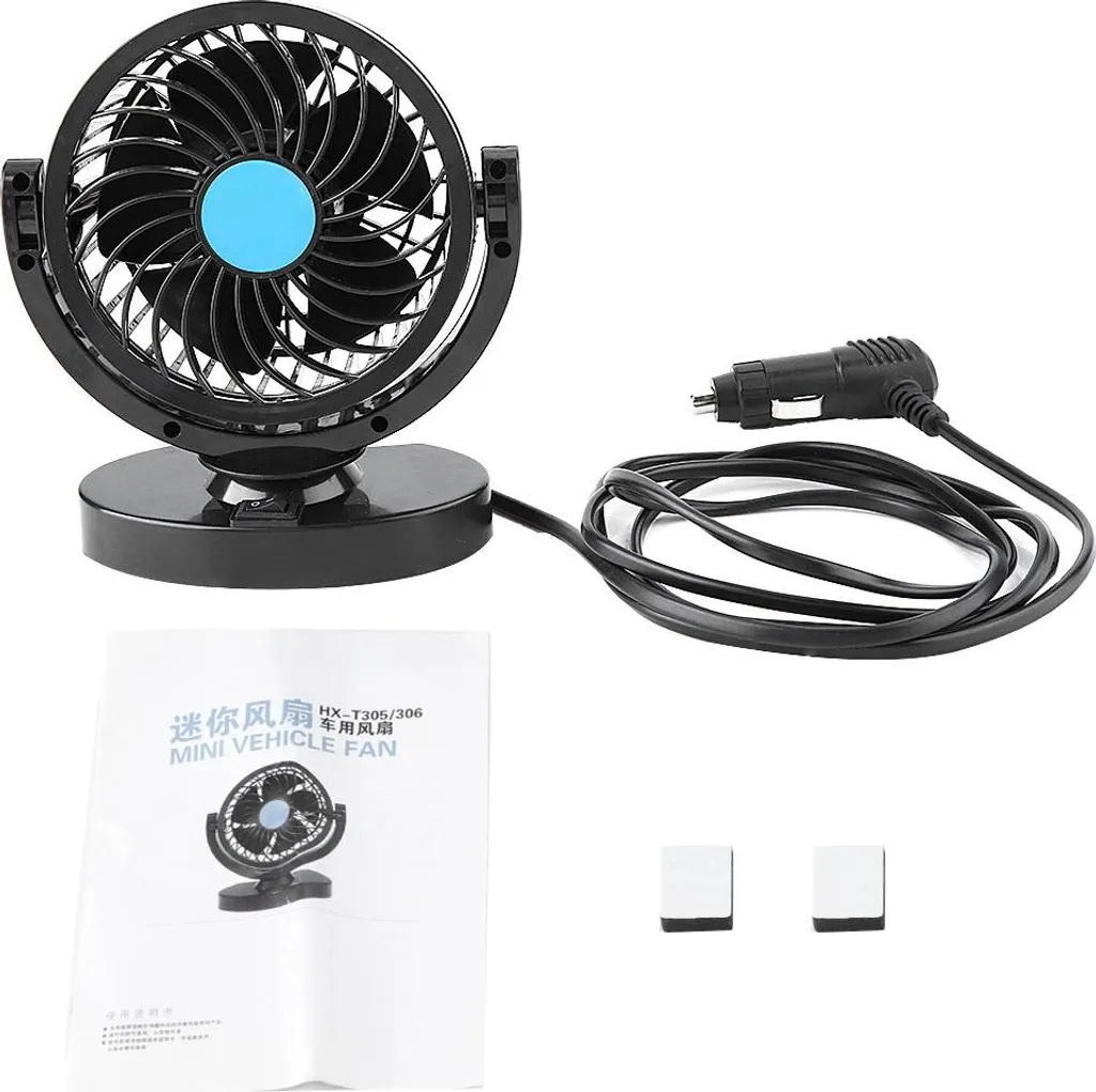 Mini Ventilatore Auto 12V Vento Forte per Camper e Van Life - Nero