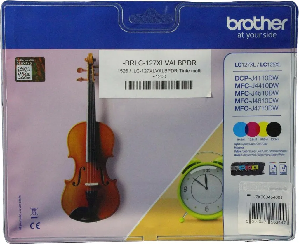 Pack Encre Brother LC127XL VALBPDR idéal pour travaux scolaires et bureau