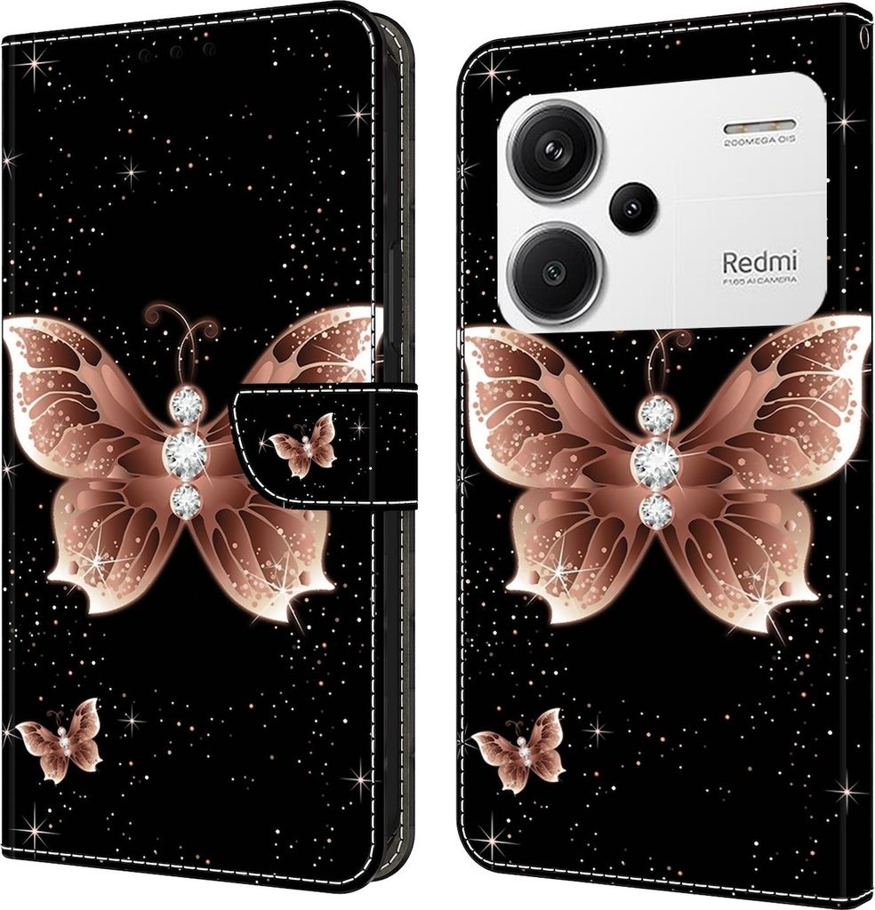 Für Xiaomi Redmi Note 13 Pro Plus Kunst-Leder Book Handy Tasche Motiv 13 Hülle Etuis Schutz