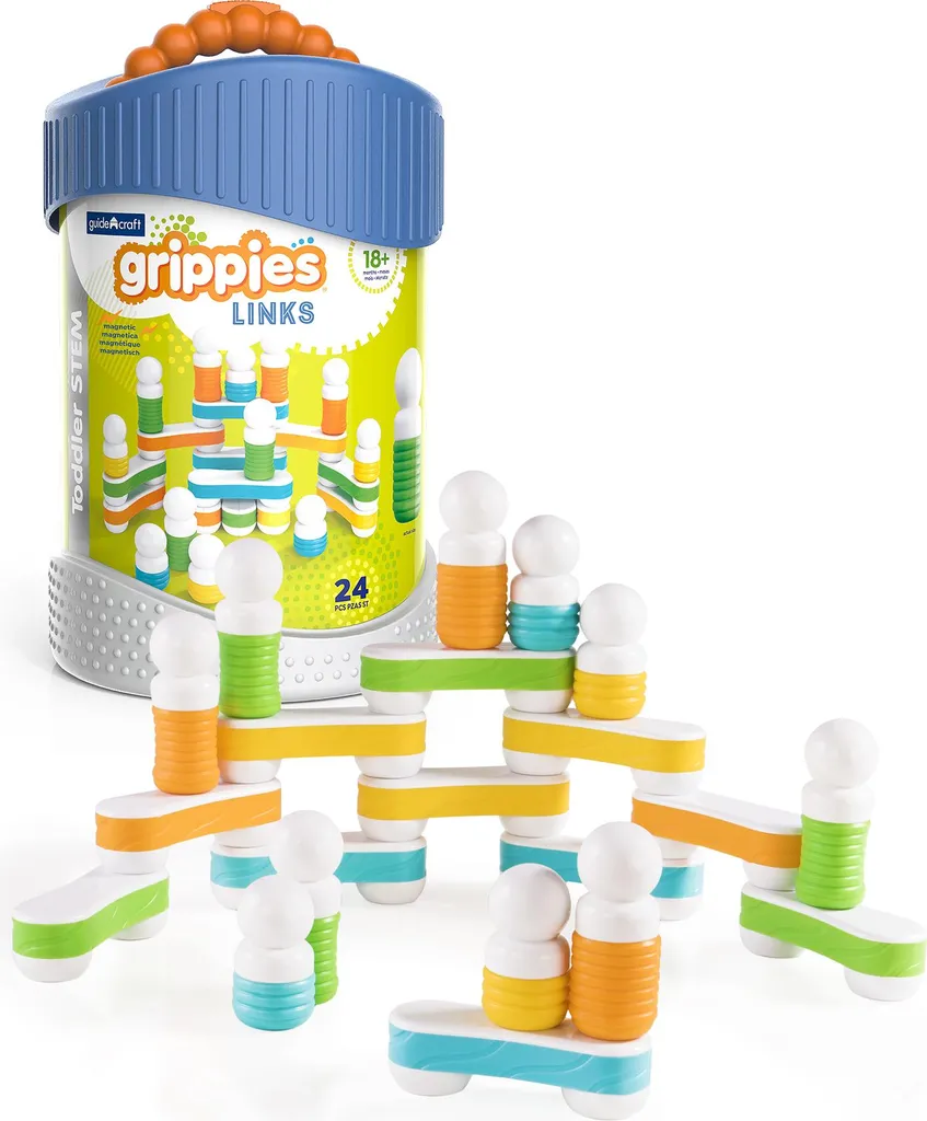 Grippies Links Guidecraft : Tiges de Construction Souples et Aimantées