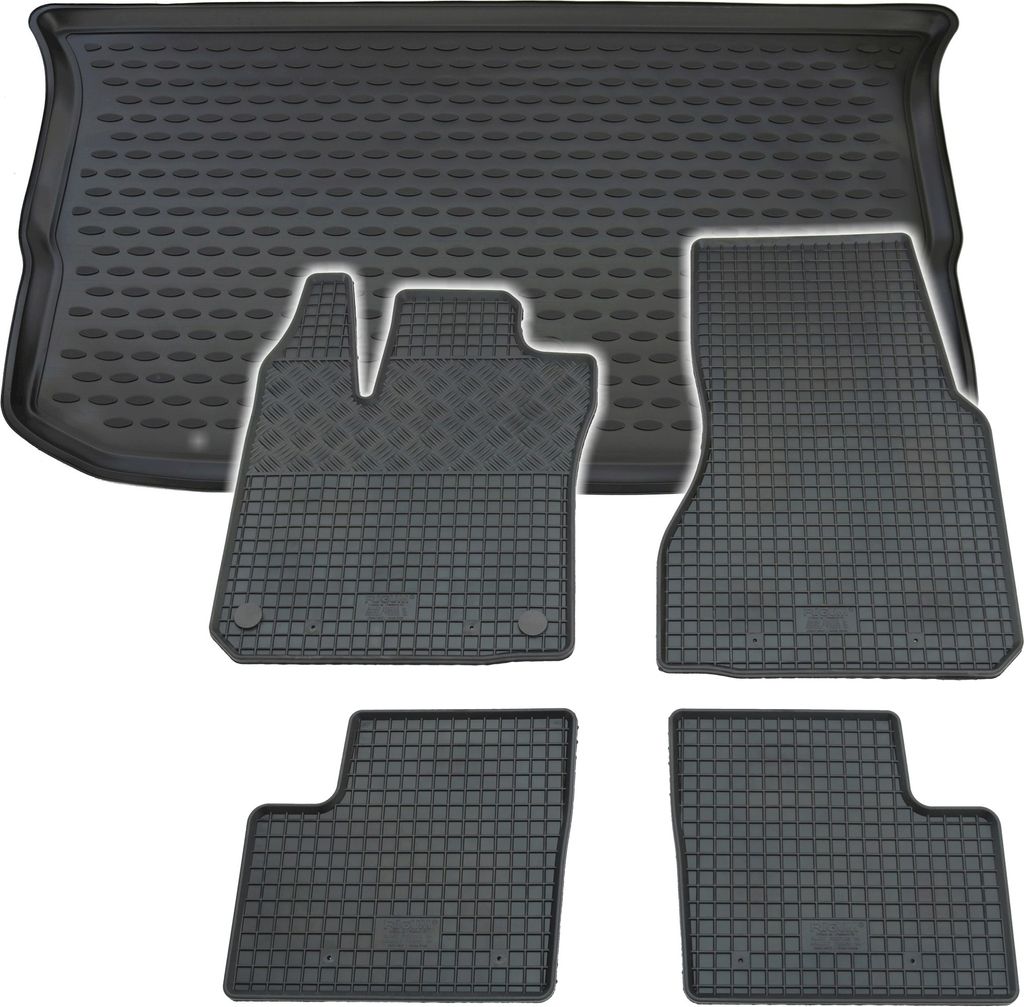 Gummi Kofferraumwanne + Fußmatten Set für Renault Twingo 3, Bj. 9/2014-