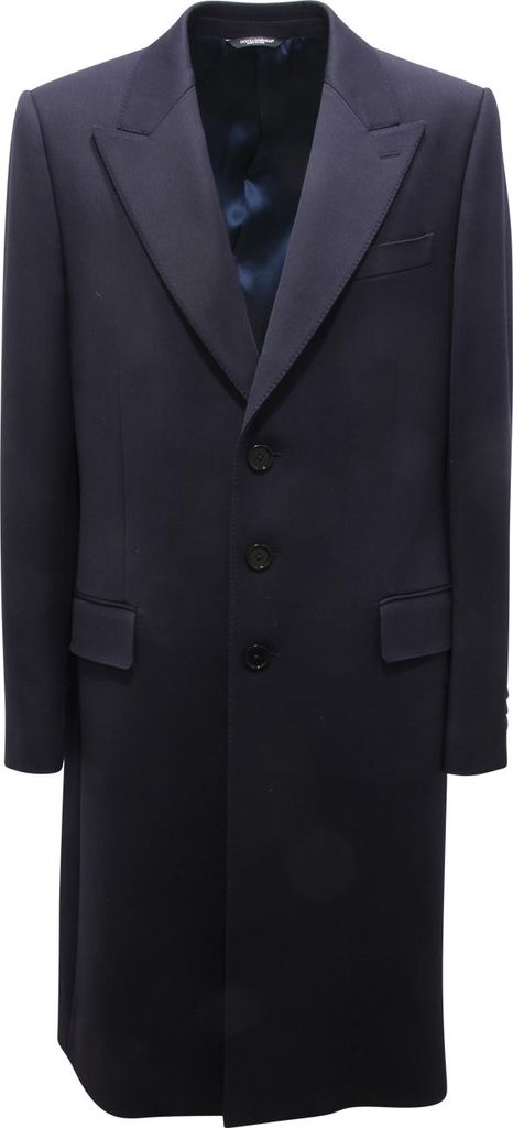 N2284 Dolce & Gabbana Mann Wollmischung Mantel Blau