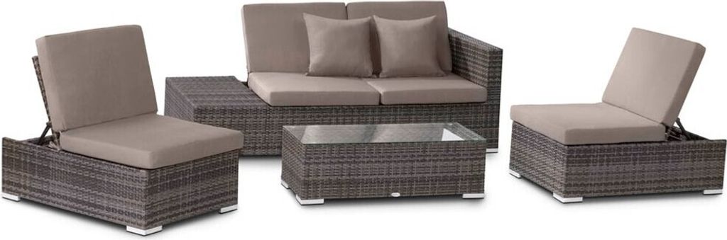 Garden Pleasure Loungegruppe Alcudia, grau Kunststoff, Metall, 10-teilig