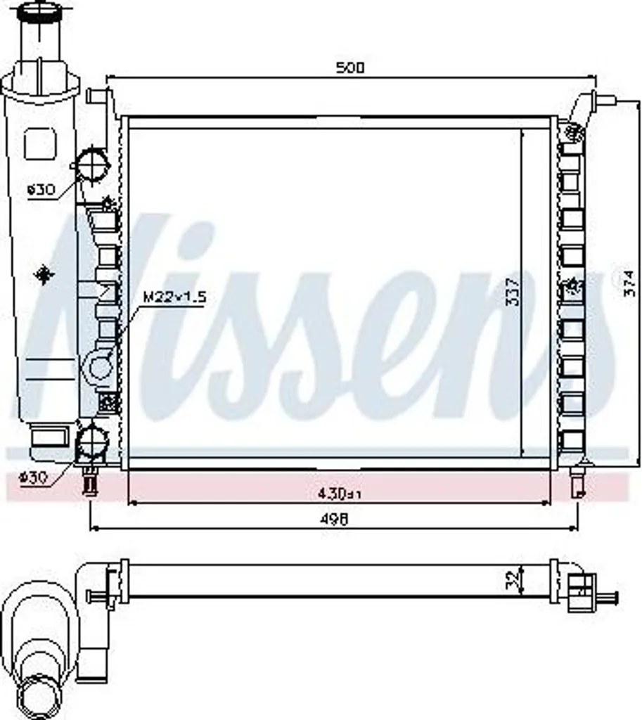Remplacer votre Radiateur Moteur Palio - NISSENS 617857 OE 46449096