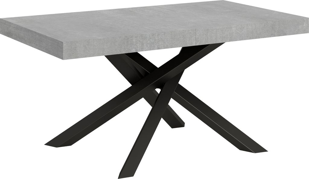 ITAMOBY - Ausziehtisch 160/264x90 cm Volantis Zement Tischbeine Anthrazit