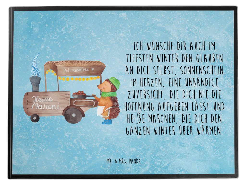 Mr. & Mrs. Panda schreibtischunterlage Igel Maronen - Eisblau - Geschenk, Schreibunterlage, tischschutz, schreibtischunterlagen, schreibtischauflag...