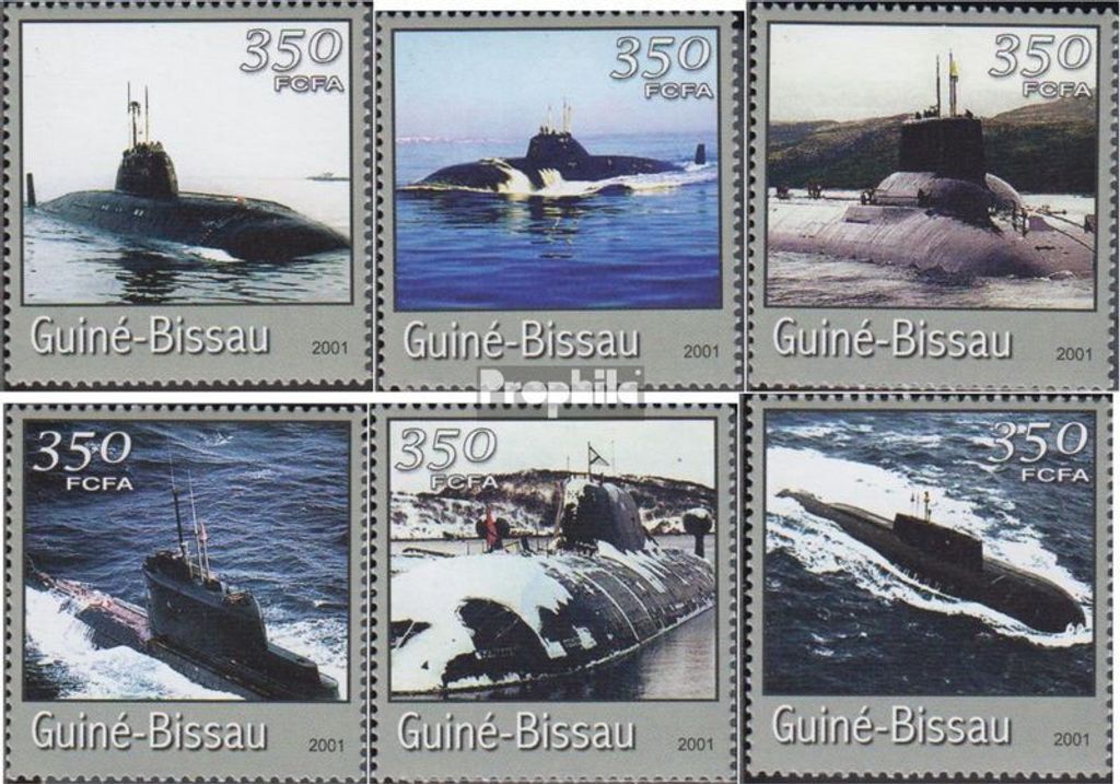 Briefmarken Guinea-Bissau 2001 Mi 1713-1718 postfrisch Transport- und Verkehrsmittel