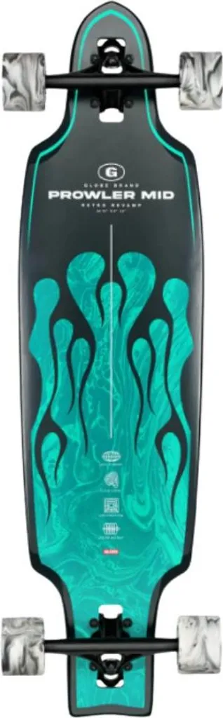 Globe Prowler Mid Green Flames 34 Longboard Stable en Érable de Resin-8
