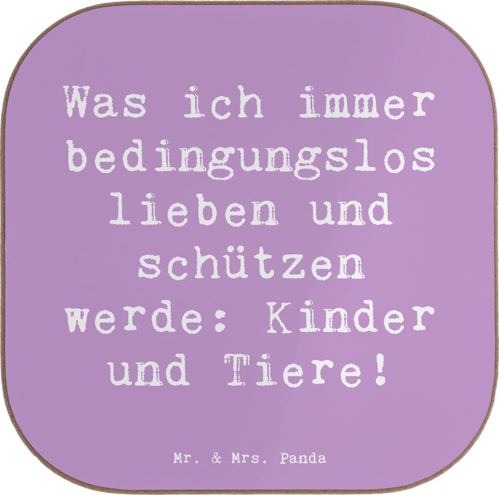 Mr. & Mrs. Panda Tischuntersetzer Spruch Schutz für Kinder - Lavendeltraum - Geschenk, Sicherheit, Coaster, Untersetzer Gläser, Stimmung, Tiere, ...