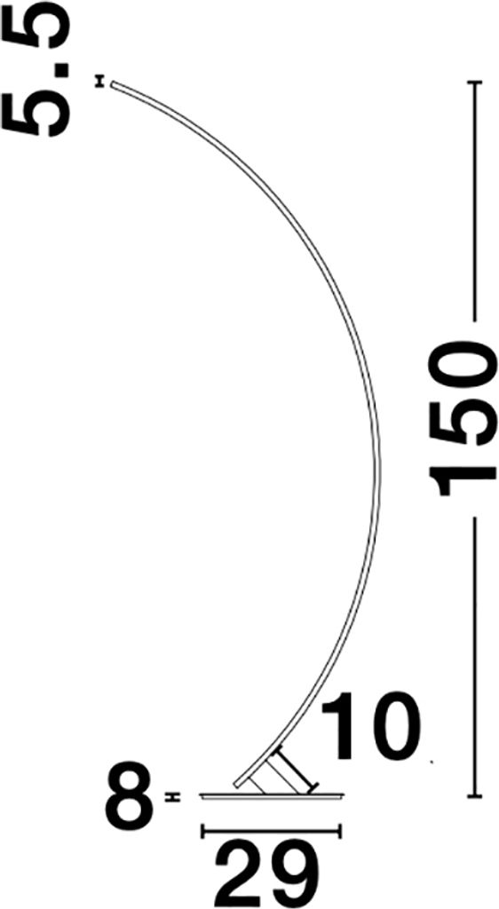 Nova Luce PREMIUM LED Stehlampe Schwarz 40W Warmweiss 20x56x150cm dimmbar 9348092
